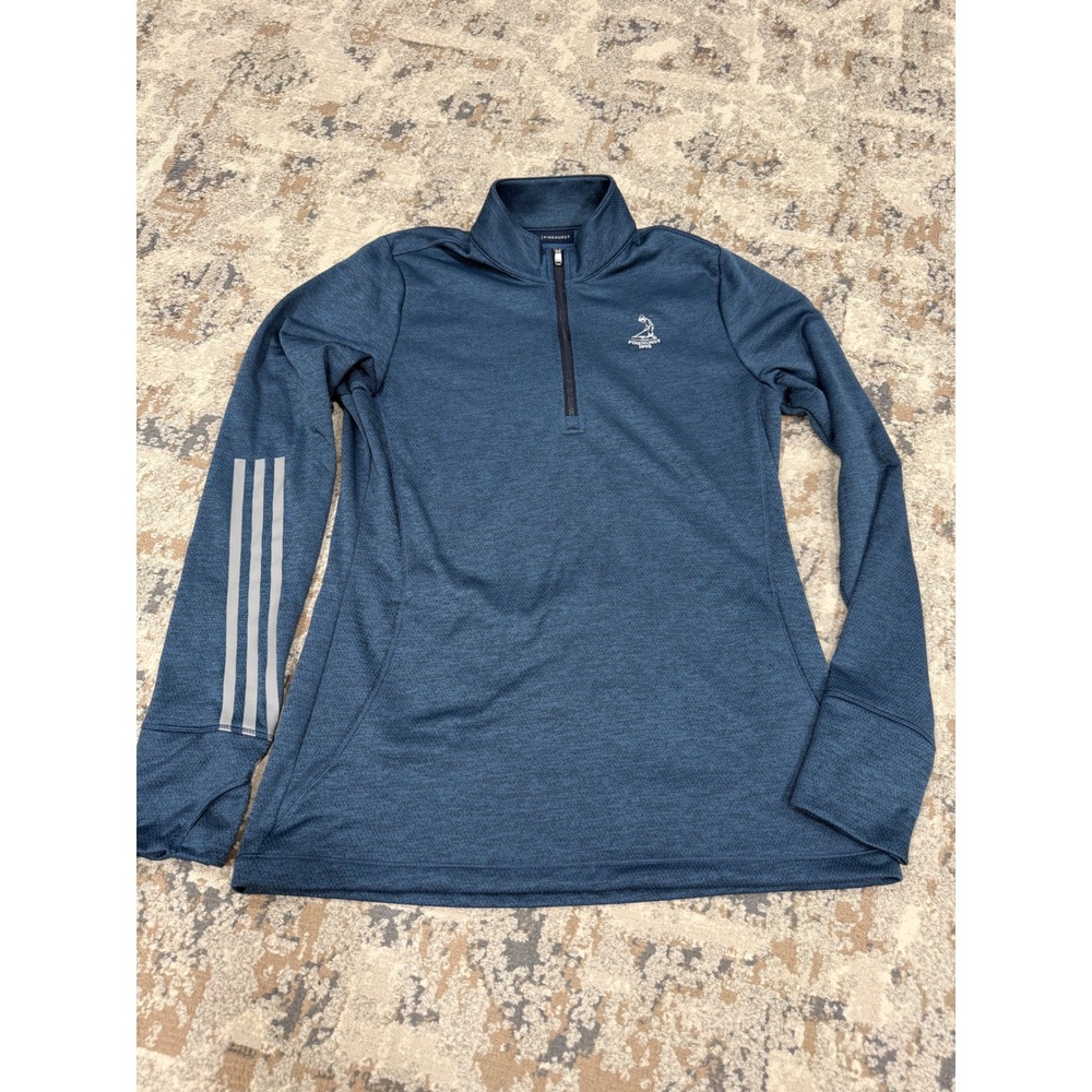 Adidas Pinehurst 1895 Womens‎ Quarter Zip Pullover Navy Blue Heather Medium